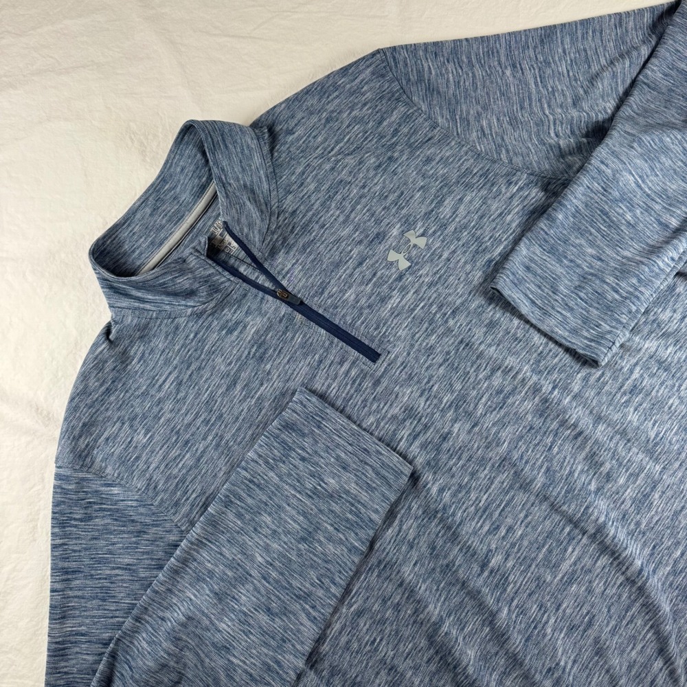 Under Armour Men's Size XL Blue HeatGear Loose Fit Quarter Zip Pullover 1264134